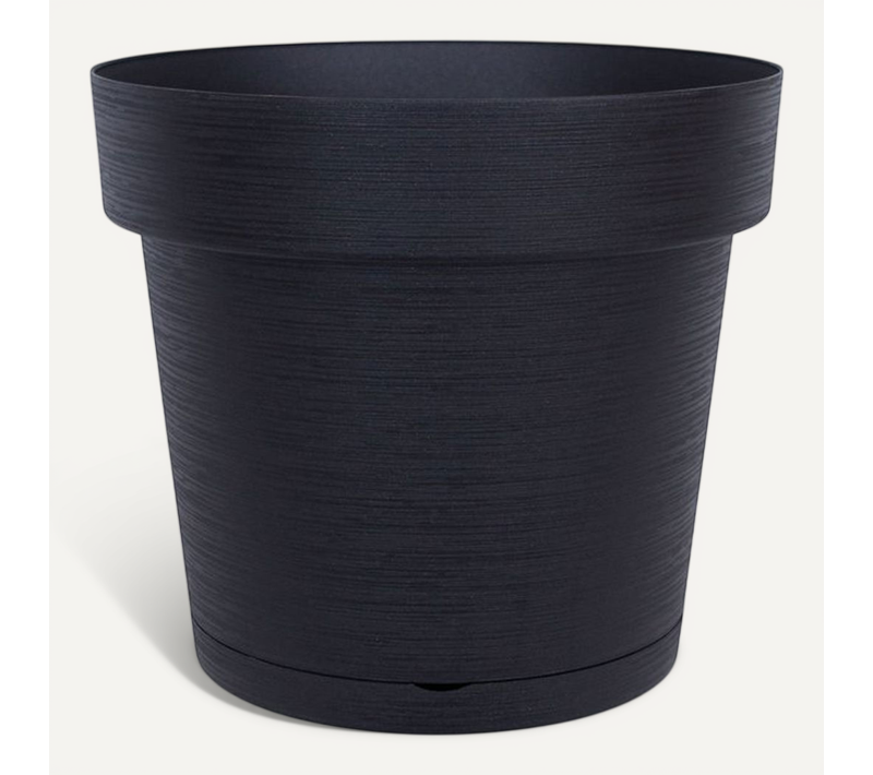 Pot Rond Avec Réserve D’eau Glamour 47 L Anthracite D.50 X H43 Cm