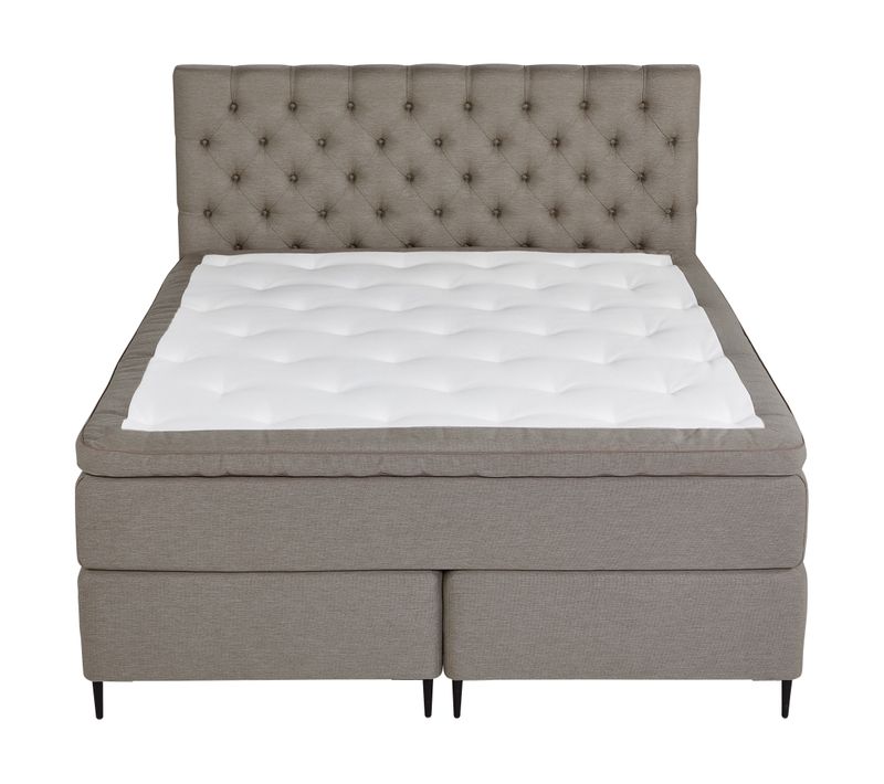 BOXSPRING lit complet gris CONTINENTAL ép.72 cm 180x200 cm/2x90x200 cm