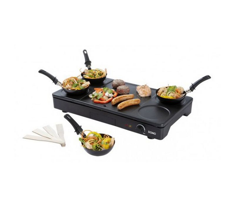 Set Mini Woks, Crêpière Et Gril 1000w Noir - Do8712w