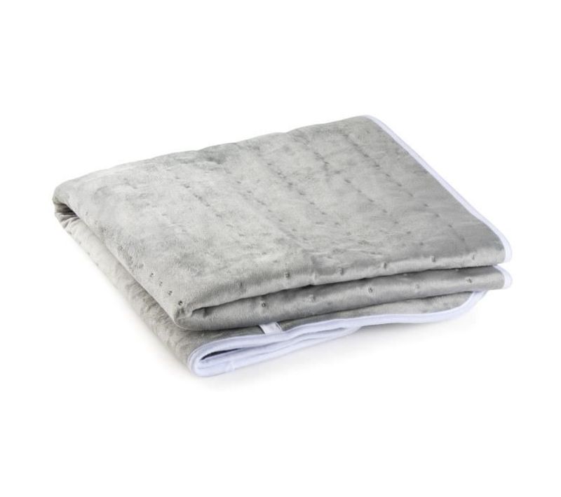Chauffe-lit Électrique 1 Personne - 6 Niveaux De Chaleur - Molleton De Flanelle - 150x80 Cm - Gris