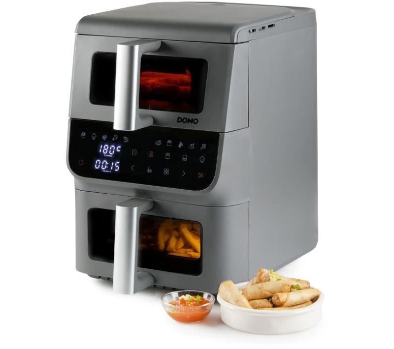 Friteuse Sans Huile - Airfryer Do550fr - Double Cuve 3.5 L + 6,5 L - 10 Programmes - 2500 W