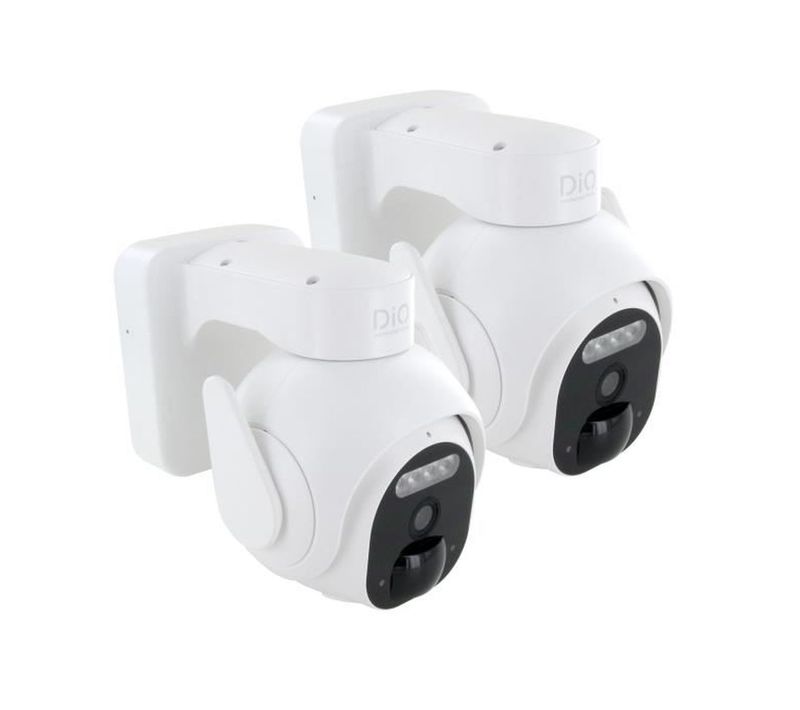 Caméras Extérieures Rotatives 3mp - Lot De 2 - Batterie 9000 Mah, 350°