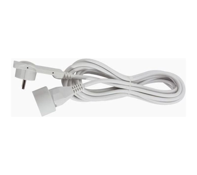 Rallonge Électrique 5m Avec Fiche Plate Blanc