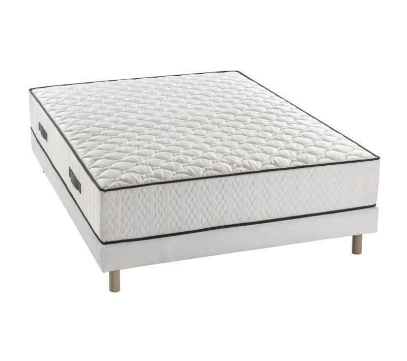 Ensemble Matelas 140 X 190 Cm - 24 Cm Ressorts Ensachés, 7 Zones, Sommier Tapissier