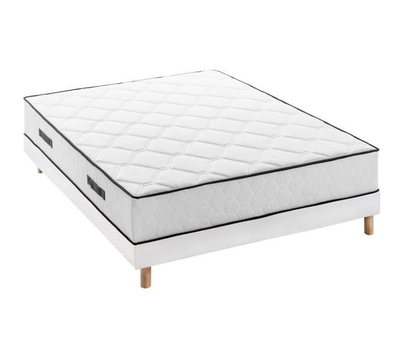 Détente Ensemble Matelas + Sommier 160 X 200 Cm - Ressorts - 7 Zones - 27 Cm - Équilibré