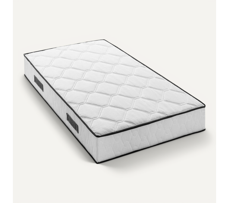 Matelas 90x190 Cm - Hauteur 24 Cm - 380 Ressorts Ensachés - 7 Zones - Equilibré - Réversible
