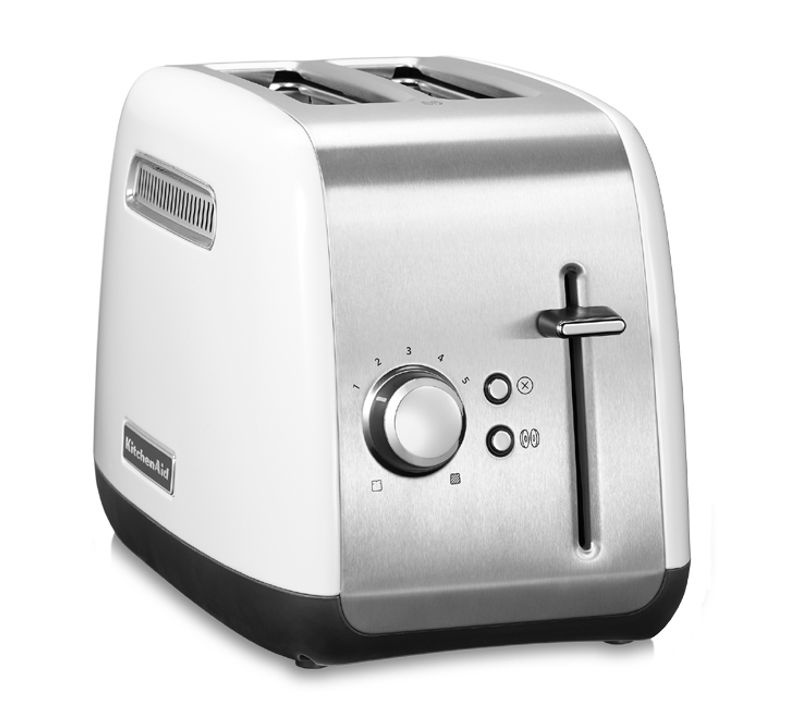 Grille Pain Classic 2 Fentes Argent, Blanc