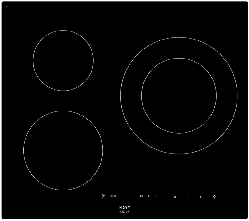 Table De Cuisson Induction 60 cm 3 Feux 6700w Noir - 1752/02