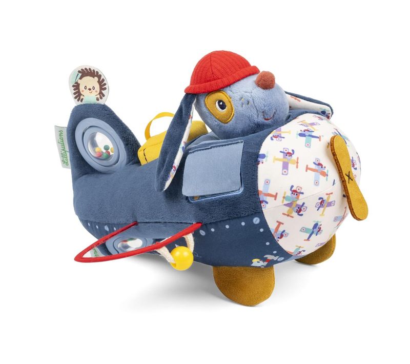 Jules Le Chien - Jouet D'activités - Avion Bleu - 26 Cm
