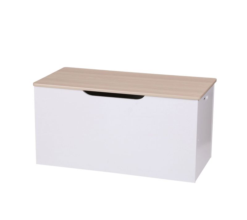 Coffre De Rangement Dream Pour Enfant - 80 X 40 Cm. - Blanc Et Bois