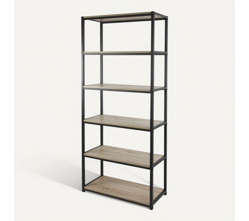 Etagère Bibliothèque Industrielle Dock - L. 60 X H. 180 Cm - Noir