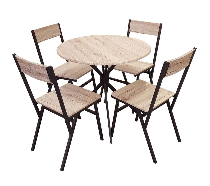 Table à Manger Avec Chaise Indus Dock - Noir