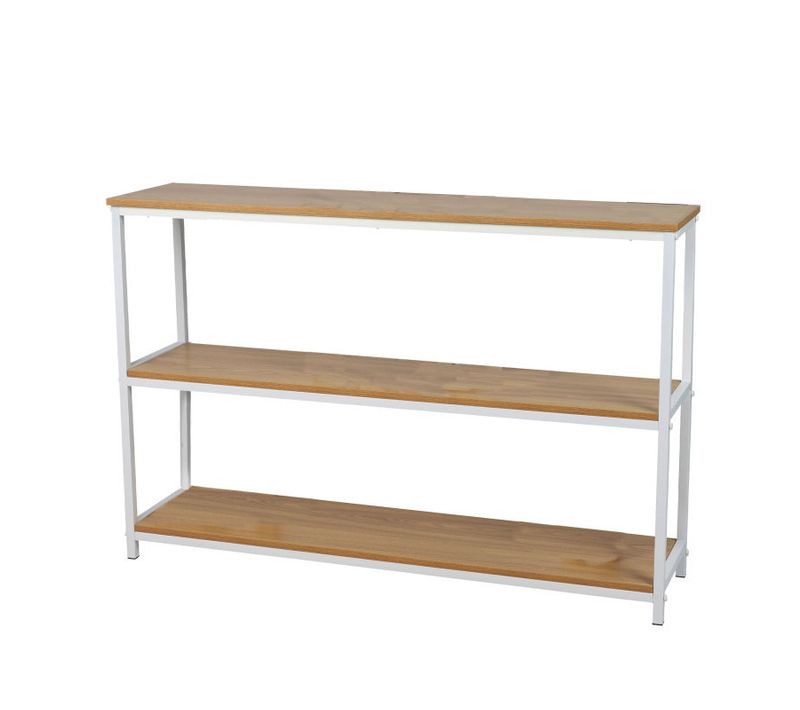 Table Console à 3 Niveaux En Bois Et Métal "la Casa Blanca" - Blanc - L 120 X L 30 X H 80 Cm