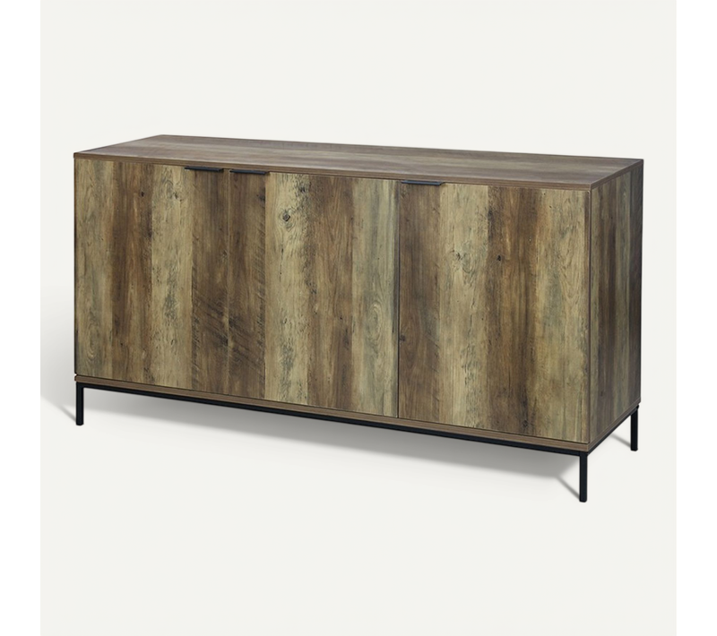 Buffet 3 Portes Effet Noyer Joya - Naturel