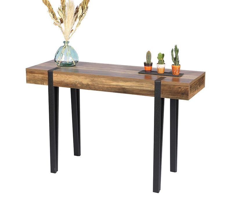 Console Bois Et Métal Brams - Naturel