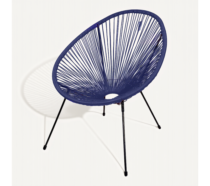 Chaise De Jardin Fauteuil De Jardin Fauteuil En Resine Bleu Marine 4 Pieds D72cm H88cm - Le Cabana