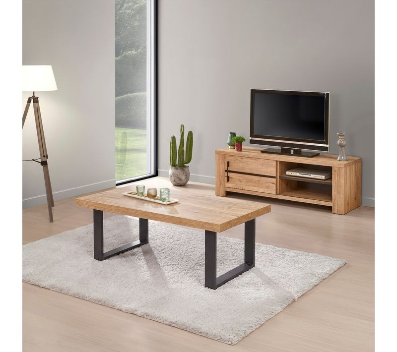 Plateau table basse OTTO Imitation chêne