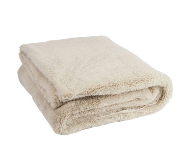 Plaid Imitation Fourrure "cutie" 130x180cm Gris Clair