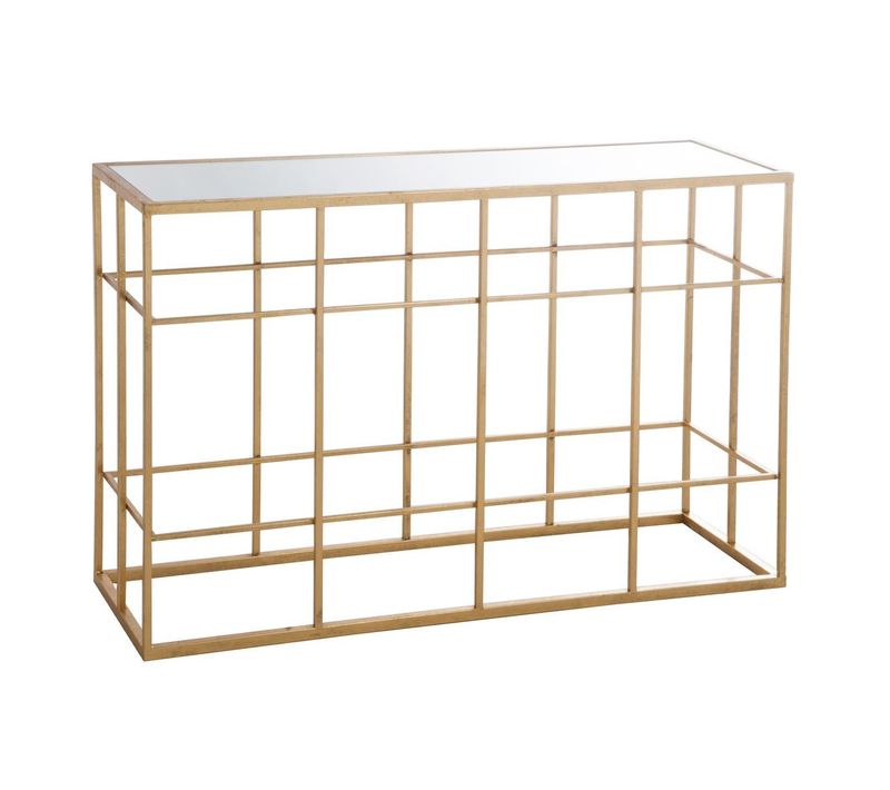 Console Métal et Verre "premium" 120cm Or