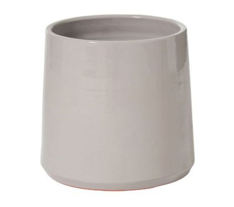 Cache Pot Rond En Céramique "can" 24cm Gris
