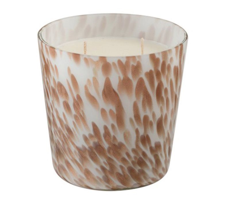 Bougie Parfumée "neon Night" 12cm Blanc et Or