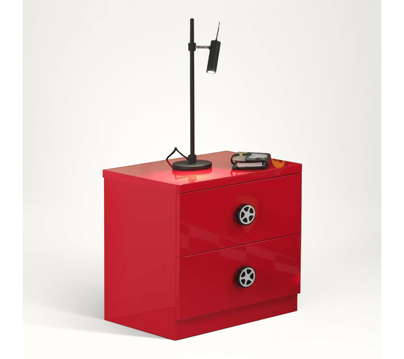 Table De Chevet Enfant Voiture "monza" 50cm Rouge