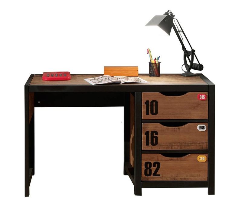 Bureau Enfant "alex" 130cm Marron et Noir