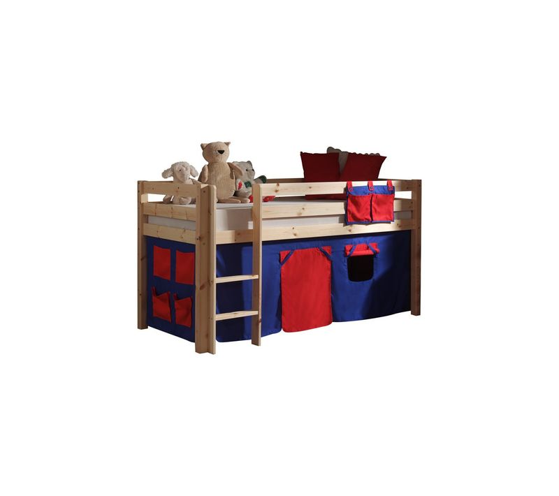 Lit Enfant "pino Rouge" 90x200cm Naturel