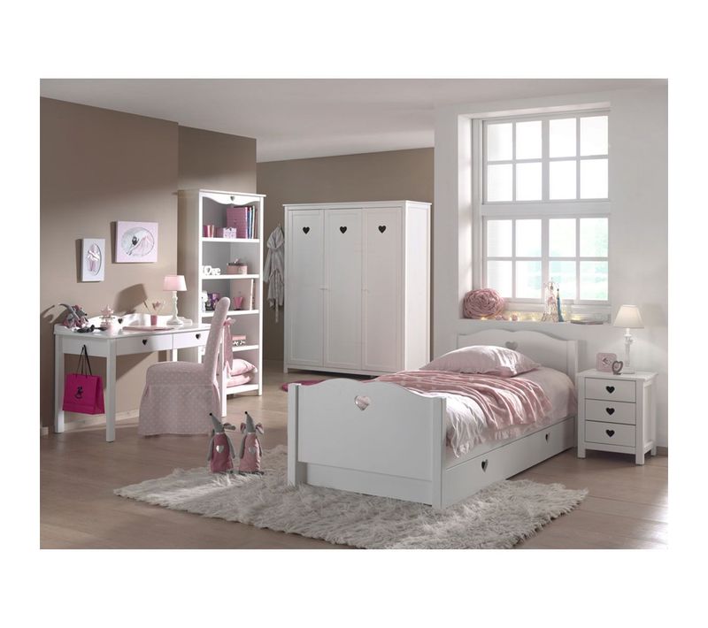 Chambre Complète Amori Lit 90x200 Lit Gigogne Avec Grande Armoire