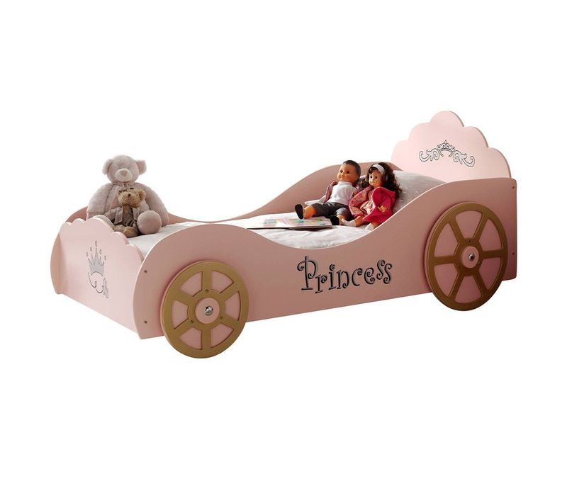 Pack - Lit Enfant et Matelas "voiture" 90x200cm Rose