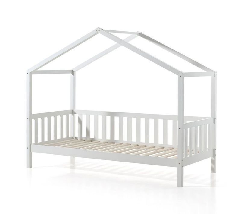 Lit Cabane Mh 90x200 Sommier Inclus Dallas - Blanc