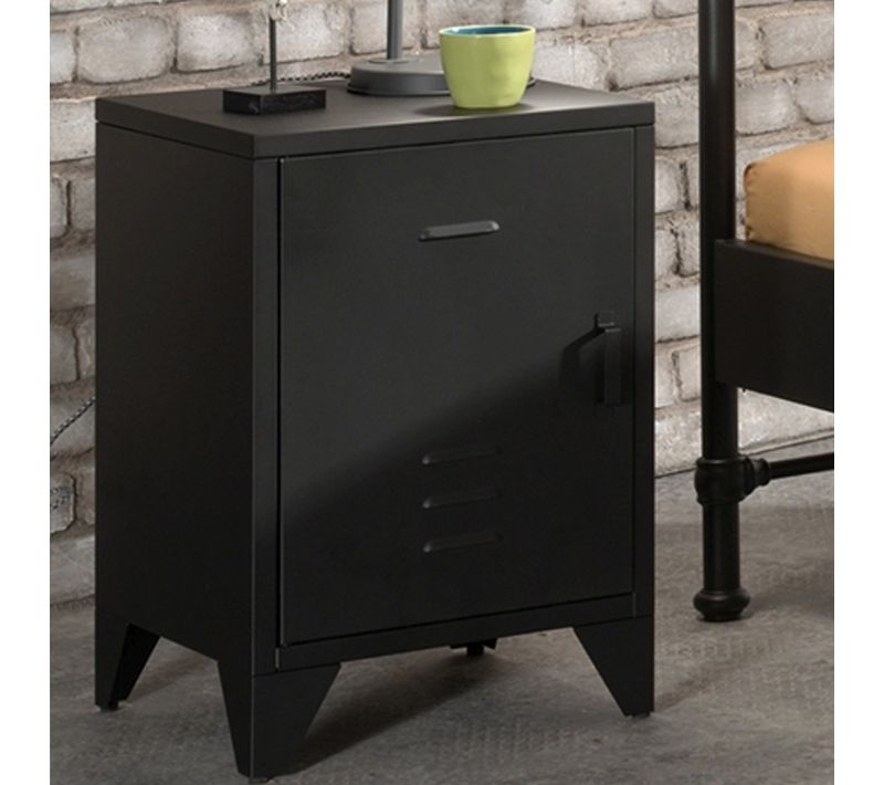 Chevet 1 Porte Bronxx - Noir Mat