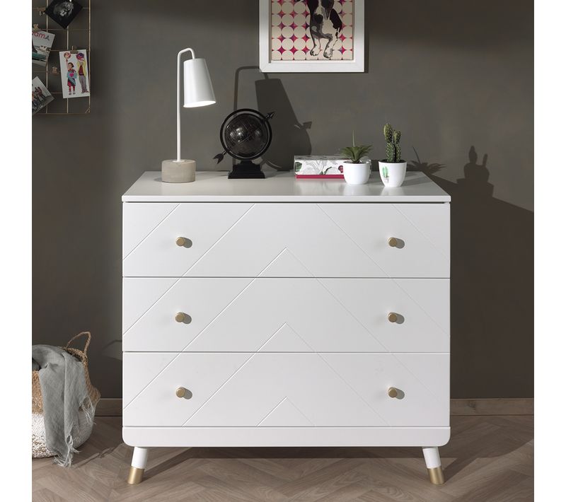 Commode 3 Tiroirs Billy - Blanc