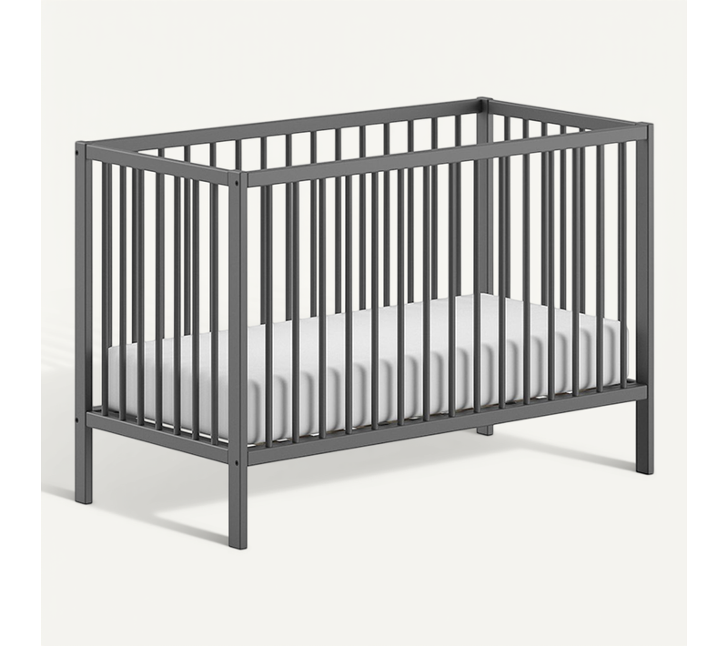 Lit Bébé 60x120 Sommier Inclus Meryl - Anthracite