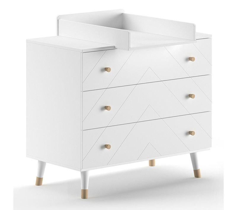 Commode Avec Plan à Langer "billy" 100cm Blanc