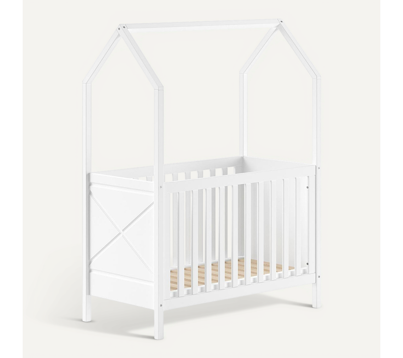 Lit Bébé Maisonnette "scott" 60x120cm Blanc