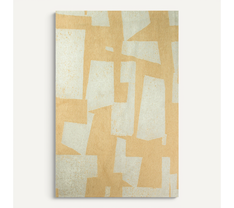 Tapis De Salon Moderne Tissé Plat Spring En Polyester - Beige - 80x150 Cm