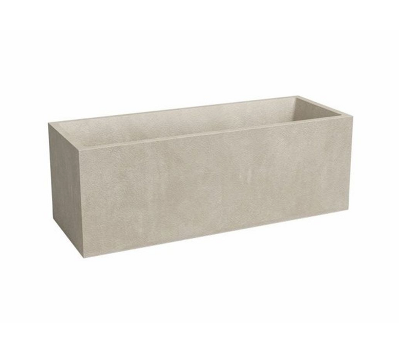 Jardinière Rectangulaire 100 Cm - 98 L, Crème, Aspect Béton Mat