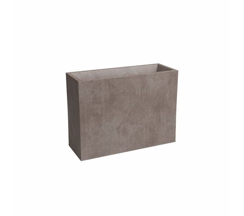 Jardinière Haute Rectangulaire 80 Cm Taupe - 50 L, Finition Mate Résistante Uv