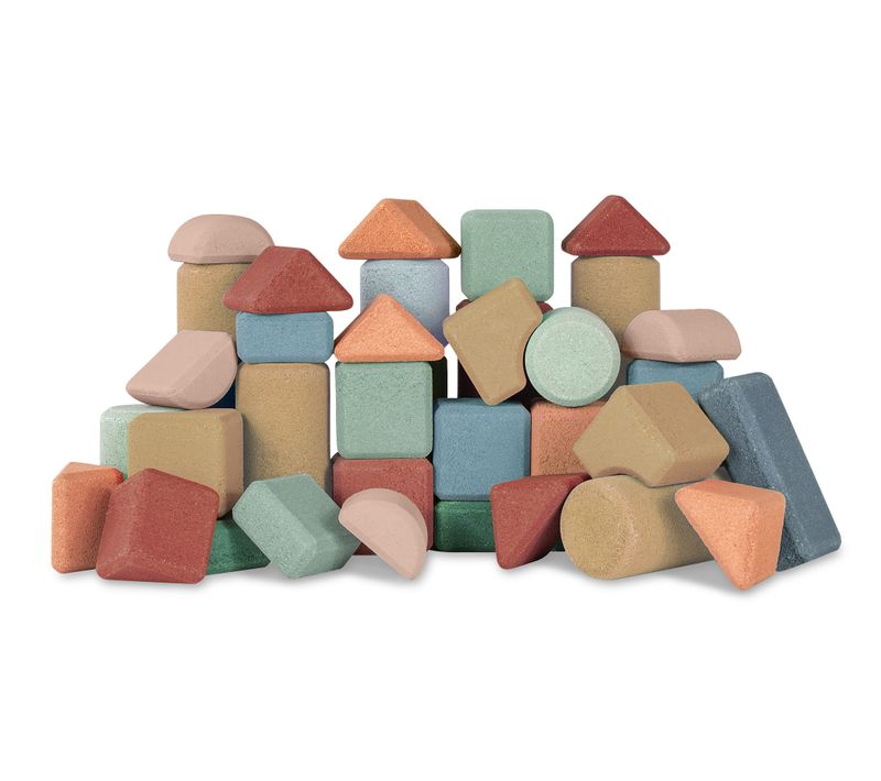 Coffret De Blocs De Construction En Liège - 40 Pièces