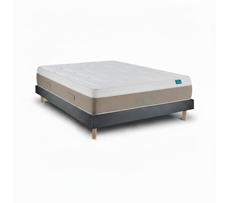 Ensemble Matelas Avec Sommier - Cloud Cotton Et Milano Anthracite, 80x190cm, Épaisseur 28cm