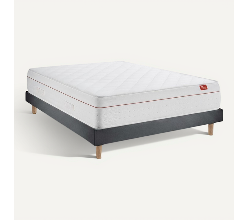 Ensemble Sommier Avec Matelas - Deluxe  Et Milano Anthracite, 80x190cm, épaisseur 27cm