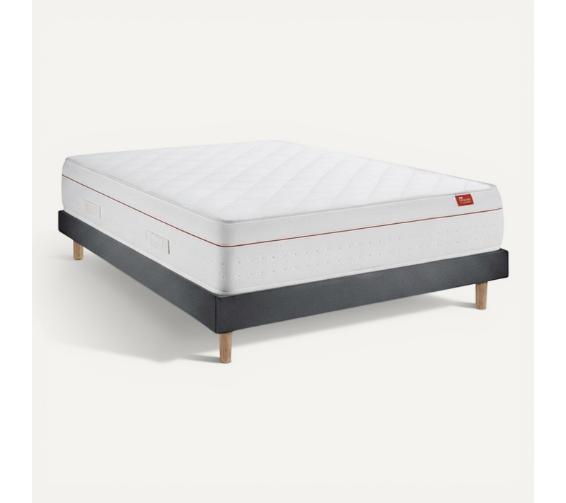 Ensemble Sommier Avec Matelas - Deluxe  Et Milano Anthracite, 160x200cm, épaisseur 27cm