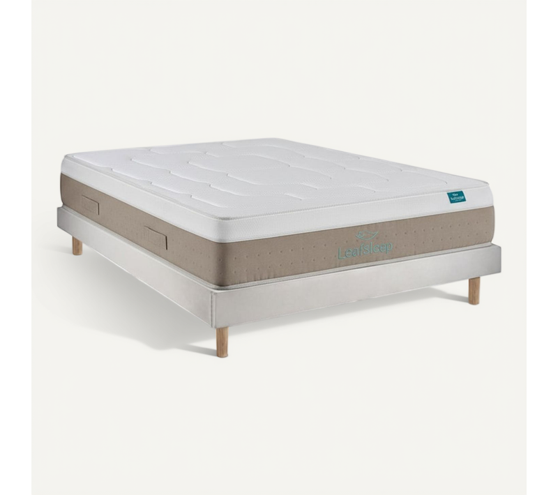 Ensemble Matelas Avec Sommier - Cloud Cotton Et Milano Cement, 80x190cm, épaisseur 28cm