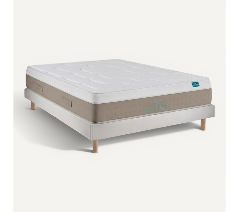 Ensemble Matelas Avec Sommier - Cloud Cotton Et Milano Cement, 80x200cm, épaisseur 28cm