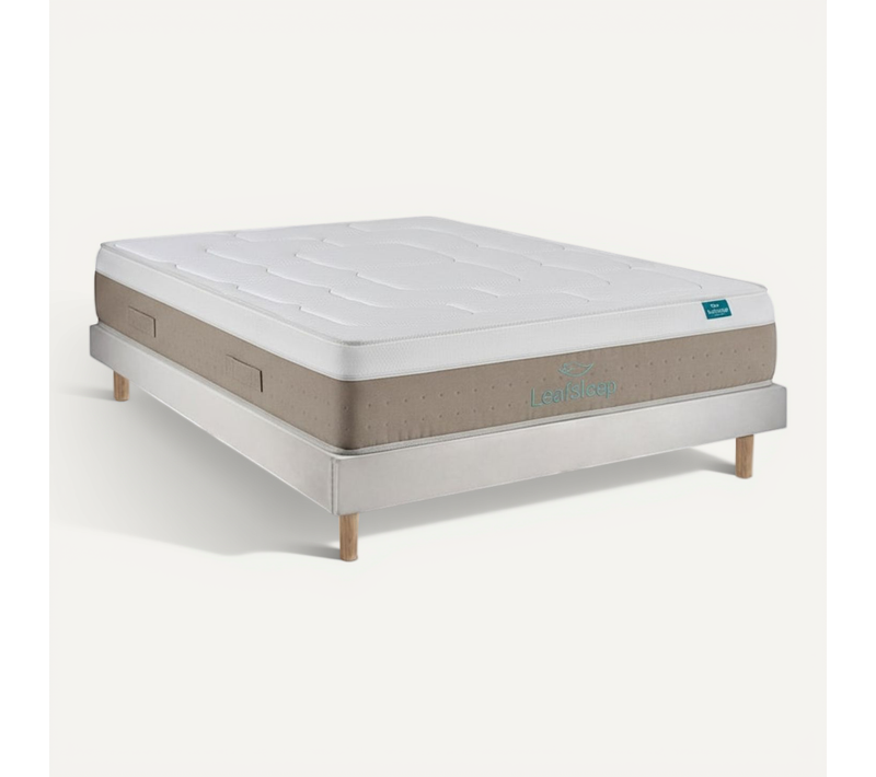 Ensemble Matelas Avec Sommier - Cloud Cotton Et Milano Cement, 140x200cm, épaisseur 28cm