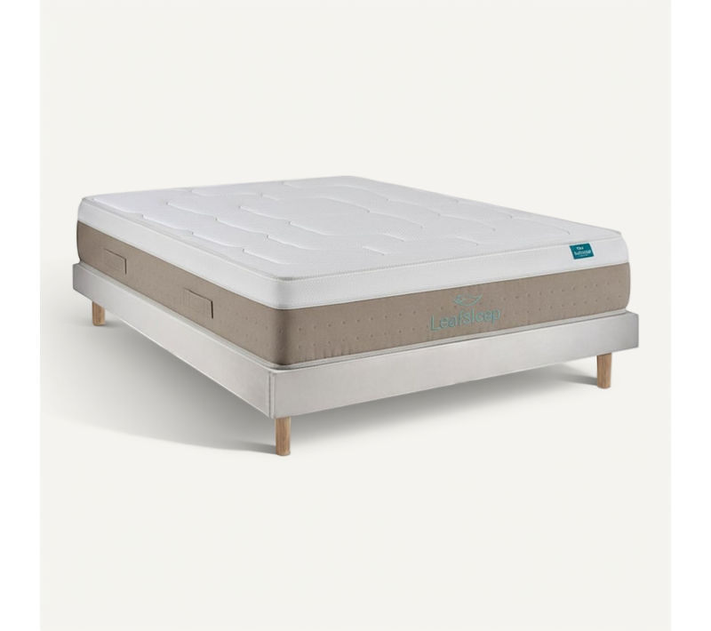 Ensemble Matelas Avec Sommier - Cloud Cotton Et Milano Cement, 180x200cm, épaisseur 28cm