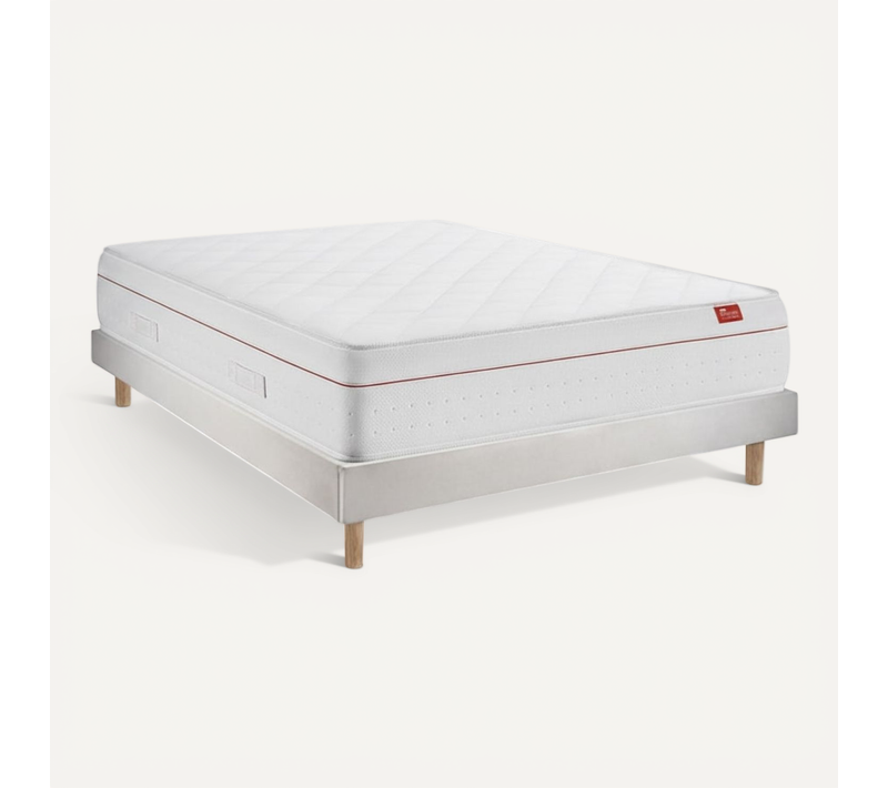 Ensemble Matelas Avec Sommier - Deluxe  Et Milano Cement, 90x190cm, épaisseur 27cm