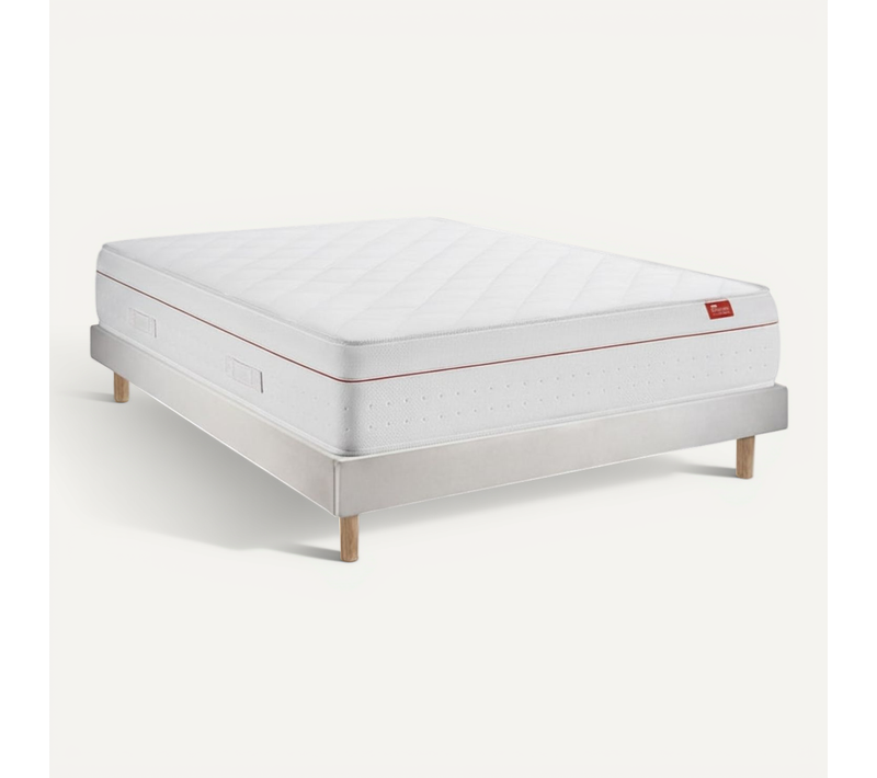 Ensemble Matelas Avec Sommier - Deluxe  Et Milano Cement, 80x200cm, épaisseur 27cm
