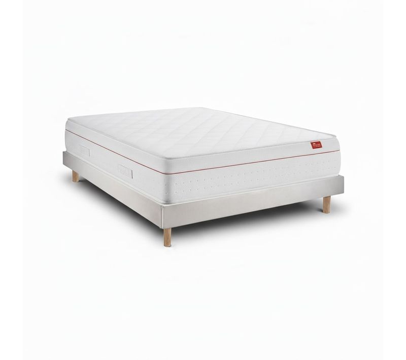 Ensemble Matelas Avec Sommier - Deluxe  Et Milano Cement, 140x200cm, épaisseur 27cm